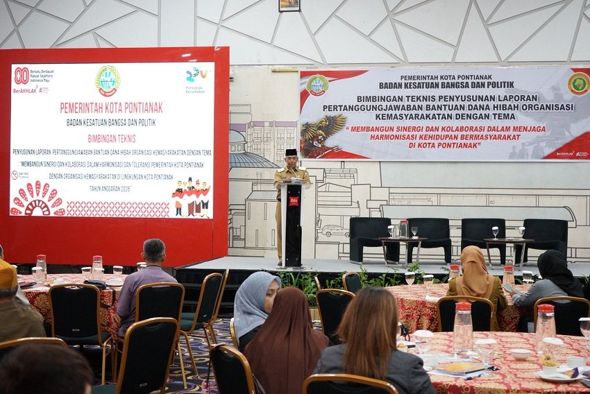 85 Ormas Ikuti Bimtek LPJ Hibah, Sekda Pontianak Tekankan Transparansi dan Tertib Administrasi
